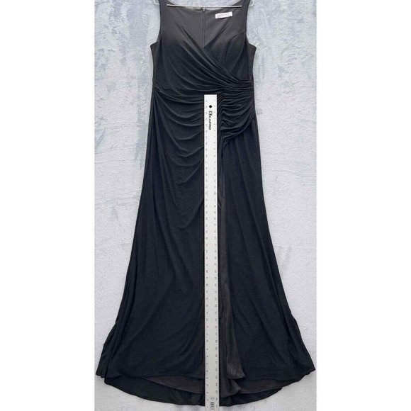 MAC DUGGAL IEENA Faux Wrap Thigh High Slit V-Neck Sleeveless Gown Size 12 0071 - Picture 3 of 11